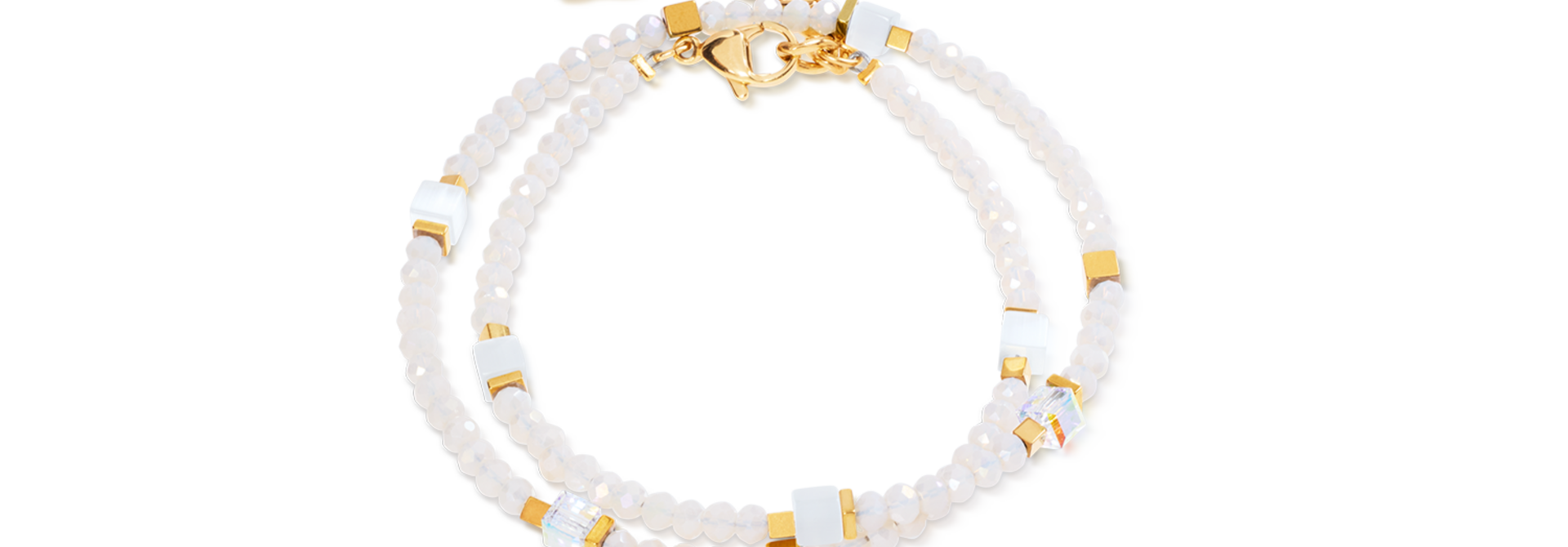 Armband Joyful Colours Flex Wit-goudkleurig