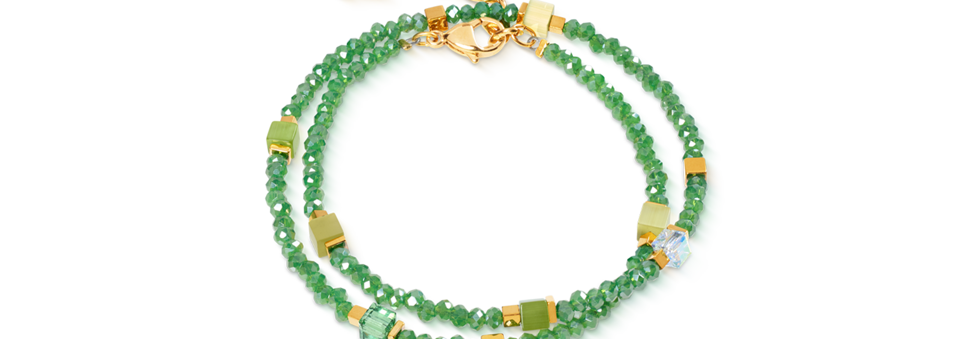 Armband Joyful Colours Flex Groen-goudkleurig