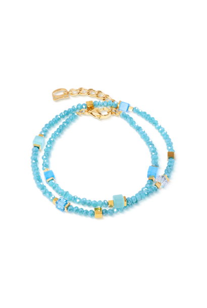 Armband Joyful Colours Flex Turquoise-goudkleurig