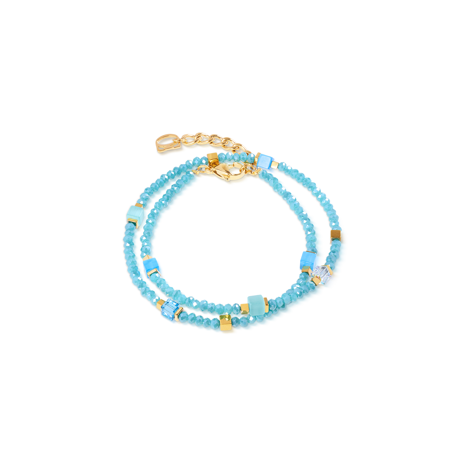 Armband Joyful Colours Flex Turquoise-goudkleurig-1