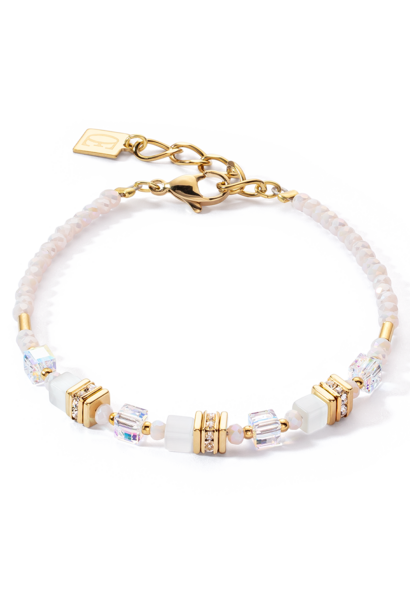 Armband Mini Cubes Wit-goudkleurig