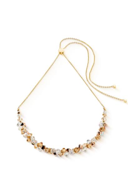 Collier Dancing Crystals Beige-goudkleurig