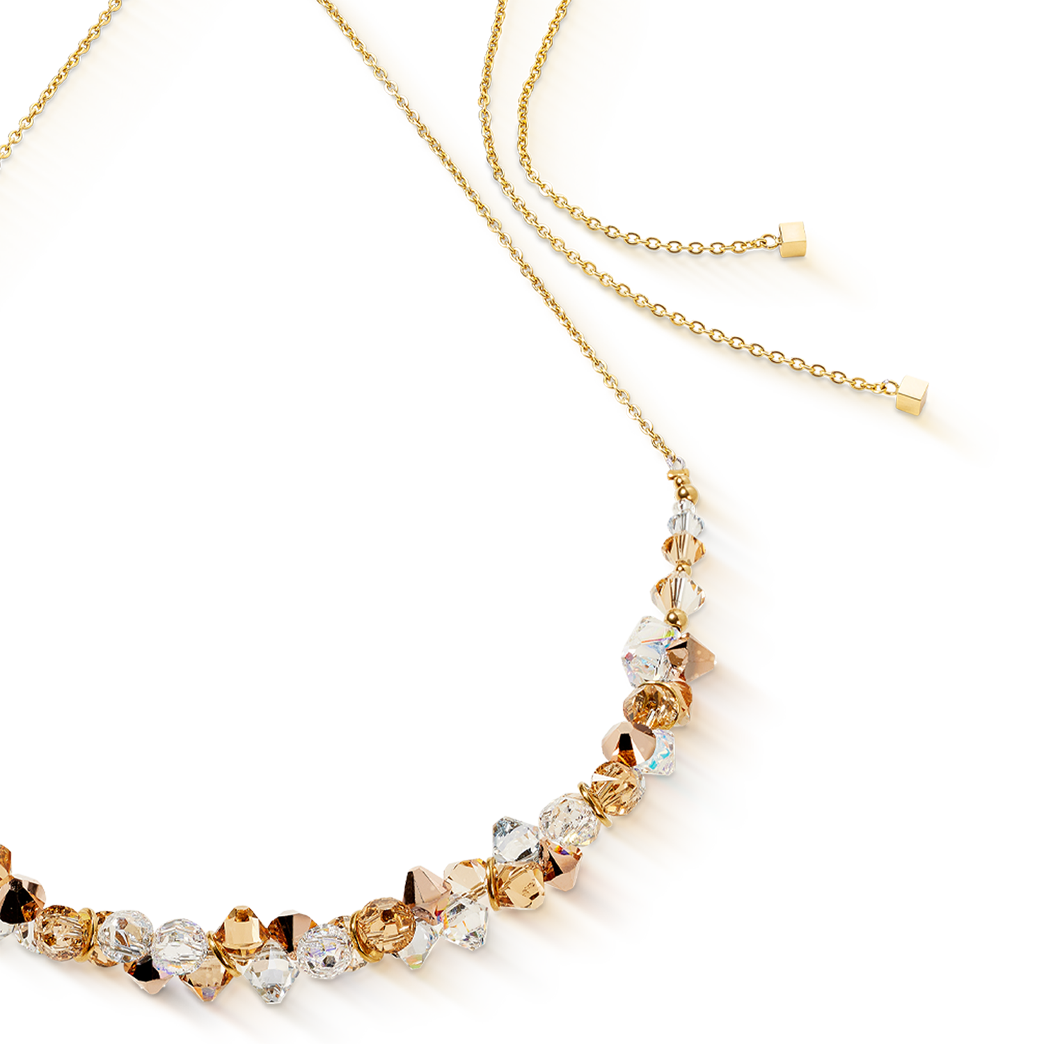 Collier Dancing Crystals Beige-goudkleurig-2