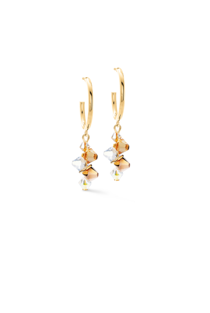 Oorbellen Dancing Crystals Beige-goudkleurig