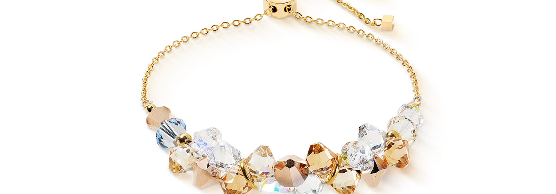 Armband Dancing Crystals Beige-goudkleurig