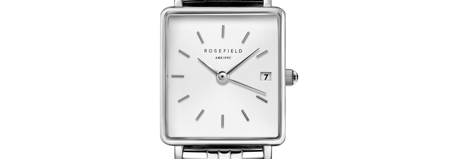 Rosefield Boxy XS horloge zilverkleurig QMWSS-Q020