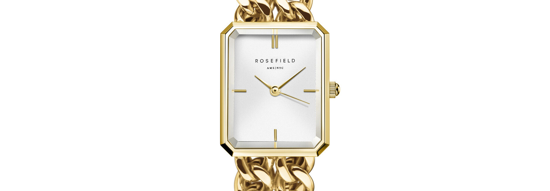Rosefield Studio Octagon XS Double Chain horloge goudkleurig SWGSG-O76