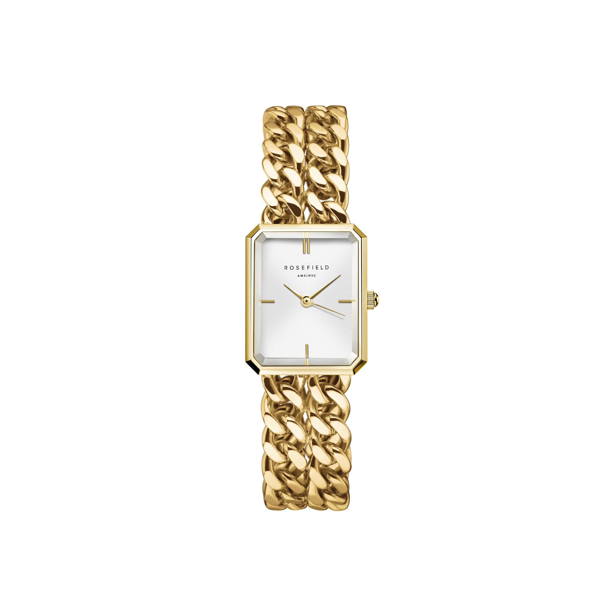 Rosefield Studio Octagon XS Double Chain horloge goudkleurig SWGSG-O76-1