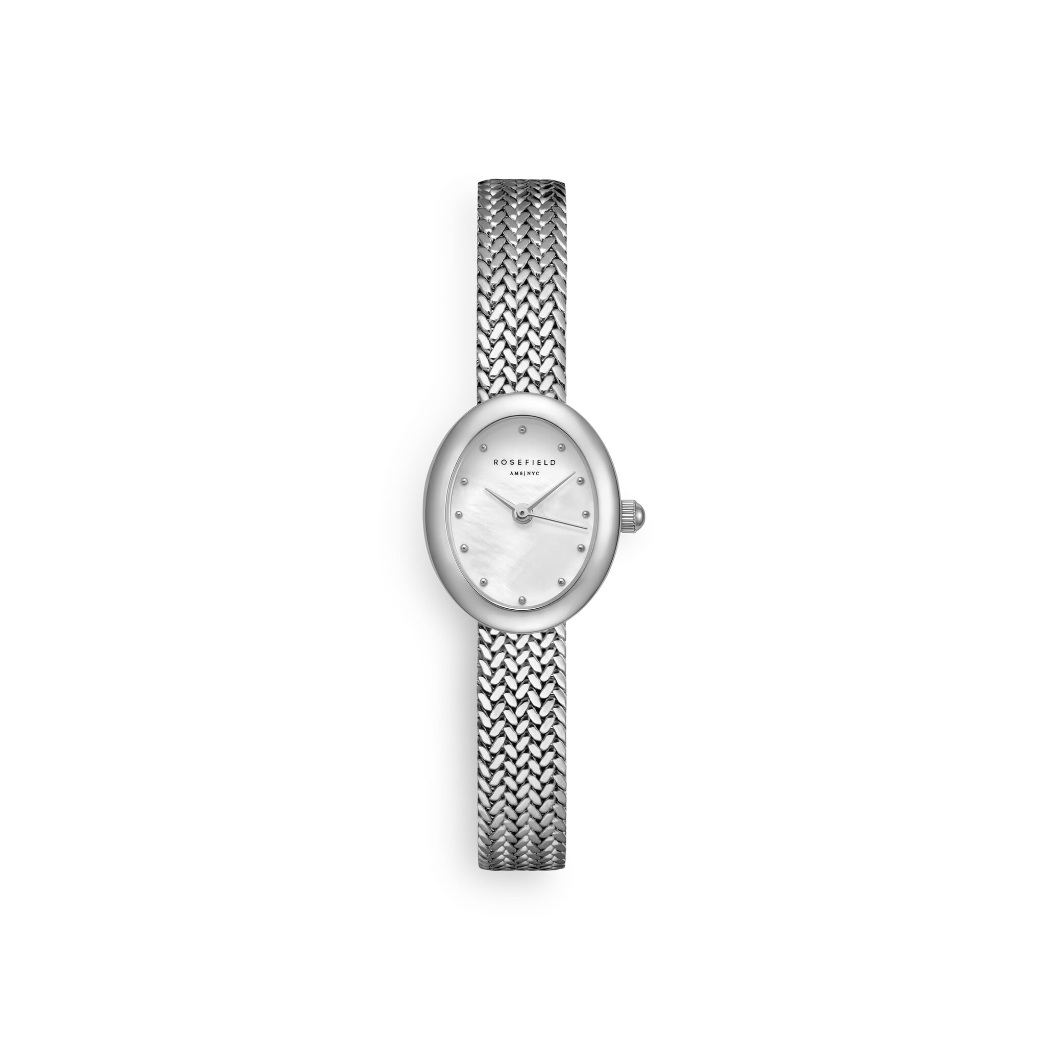 Rosefield Mini Oval horloge zilverkleurig MWSMS-M05-1
