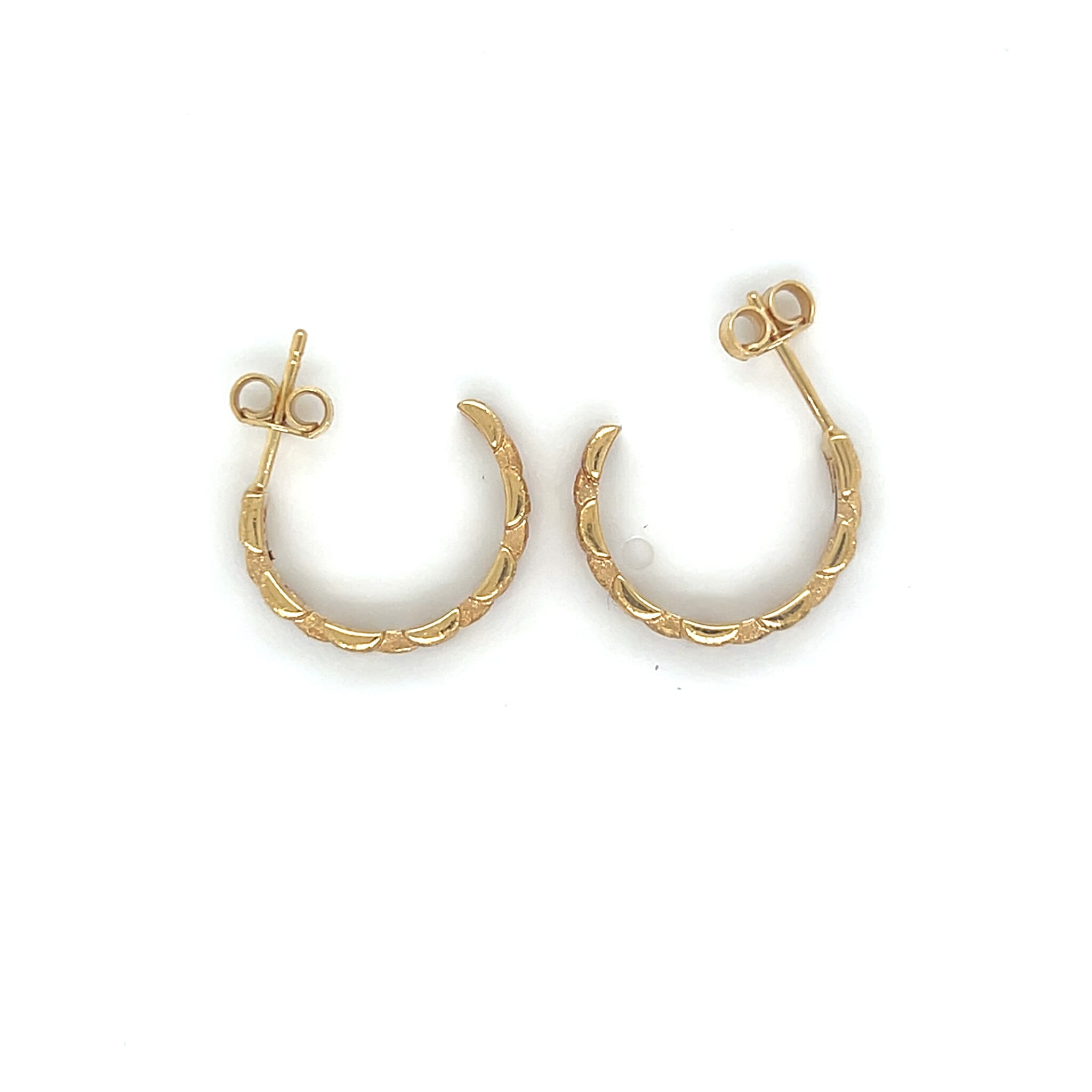 Oorbellen roleksschakel halve boog met 7 schakels diamond cut-2