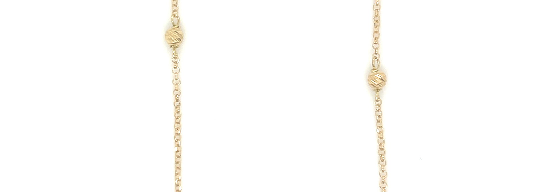 Ketting ankerschakel met diamond cut balletjes