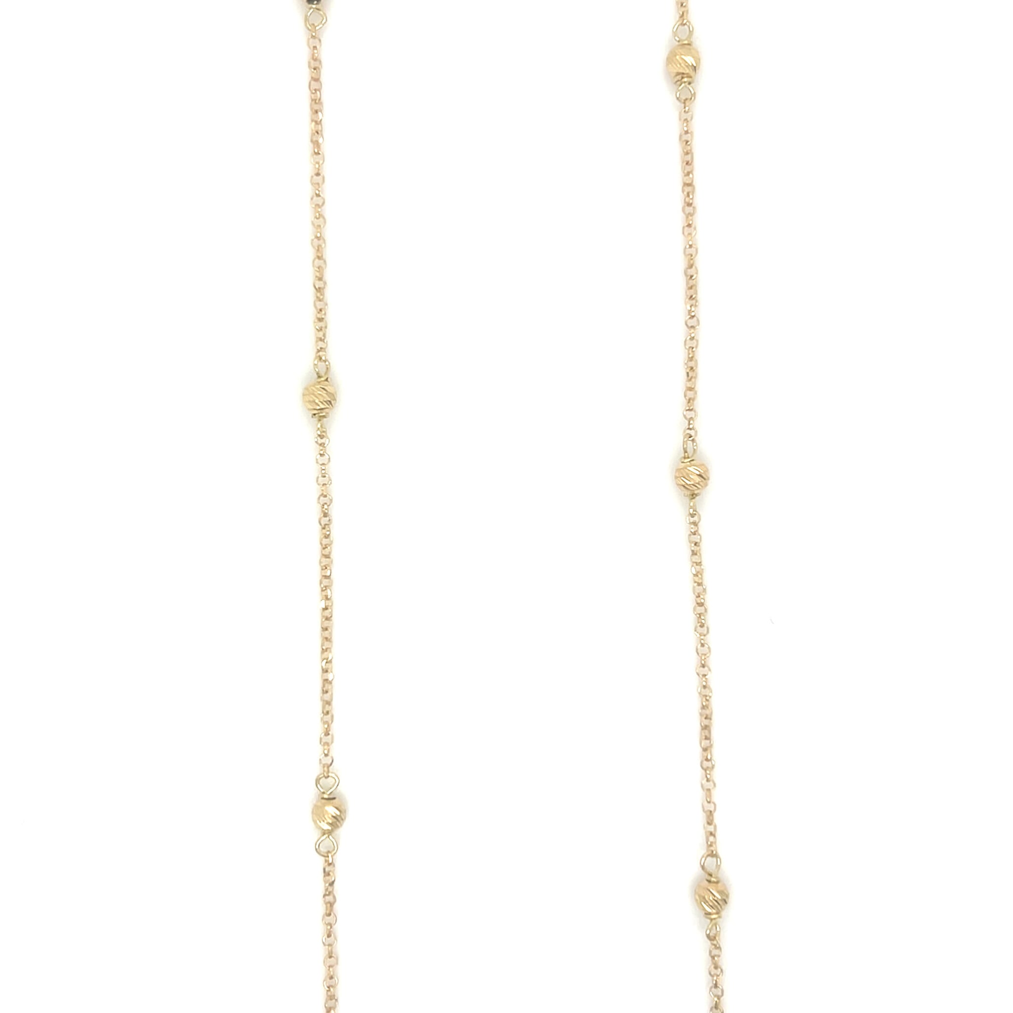 Ketting ankerschakel met diamond cut balletjes-1