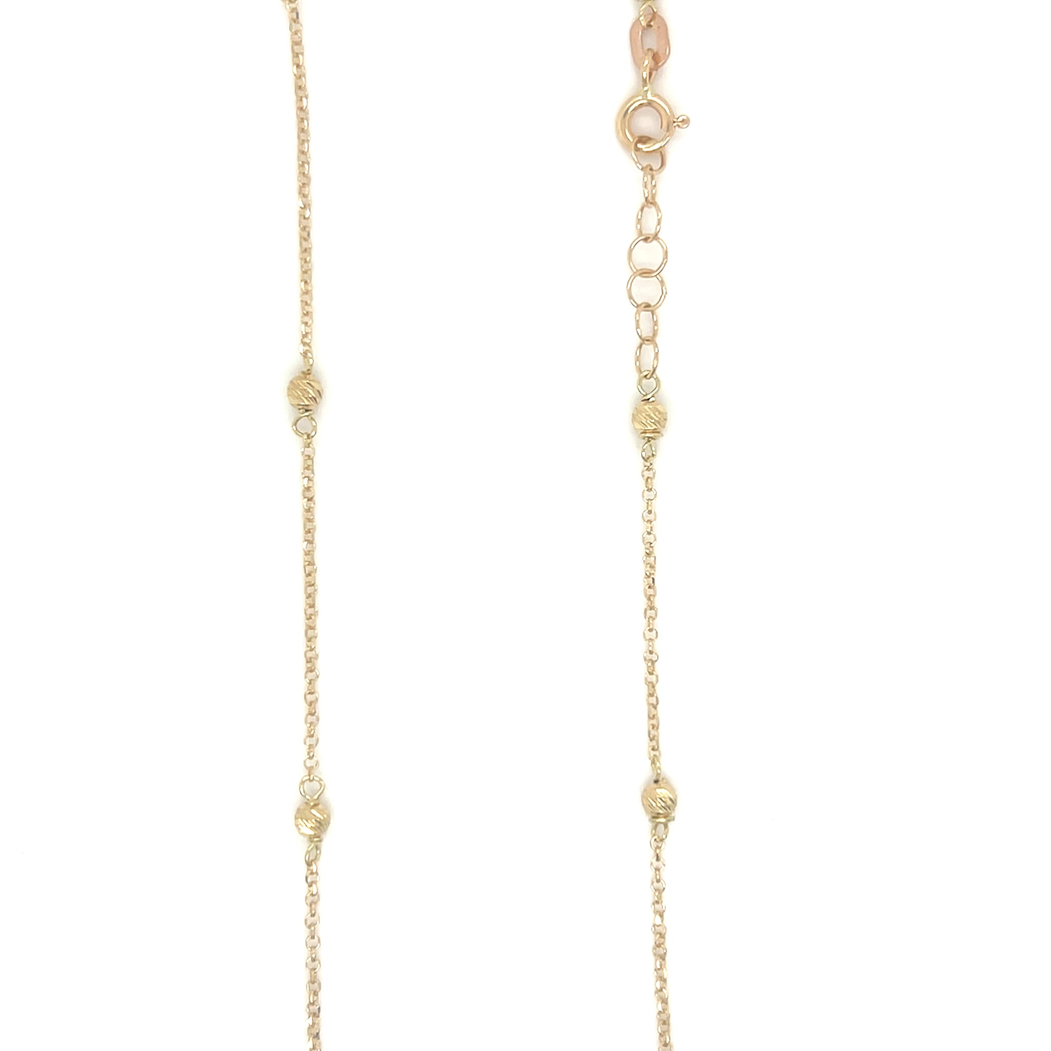Ketting ankerschakel met diamond cut balletjes-2