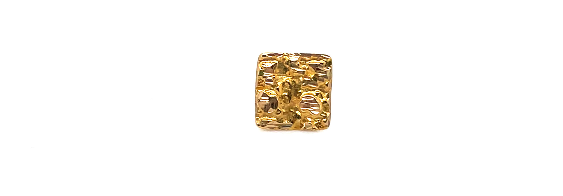 Oorbel los exemplaar vierkante piet piet steker met diamond cut