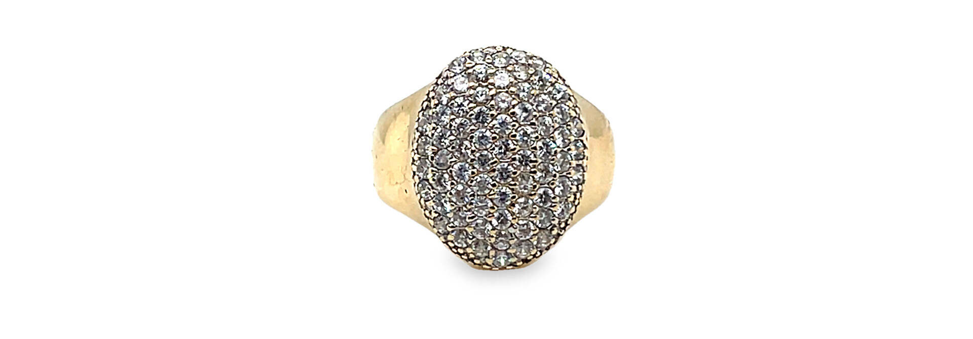 Ring ovaal met zirkonia pavè gezet