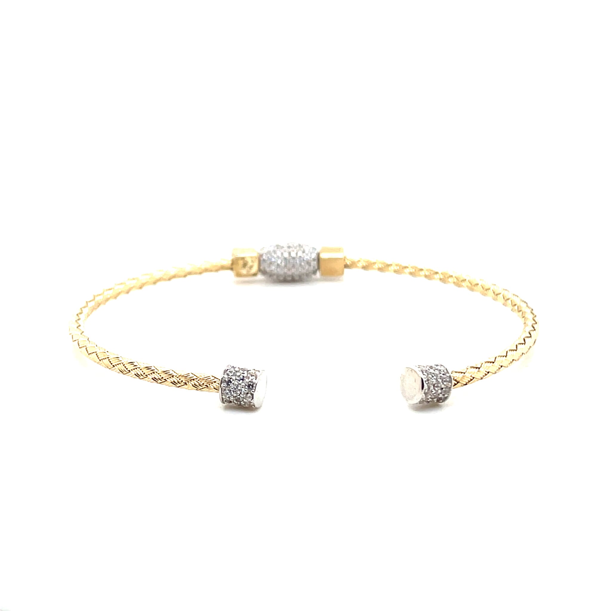Armband gevlochten boei met zirkonia stenen-2