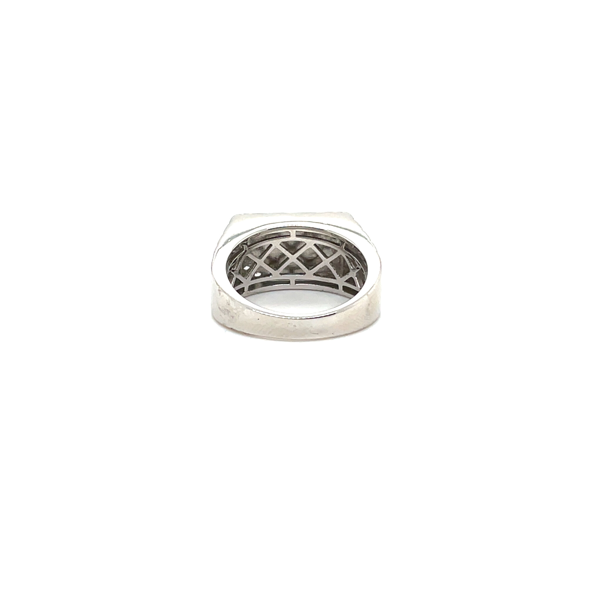 Ring langwerpige zegel met zwarte accenten en zirkonia's-2