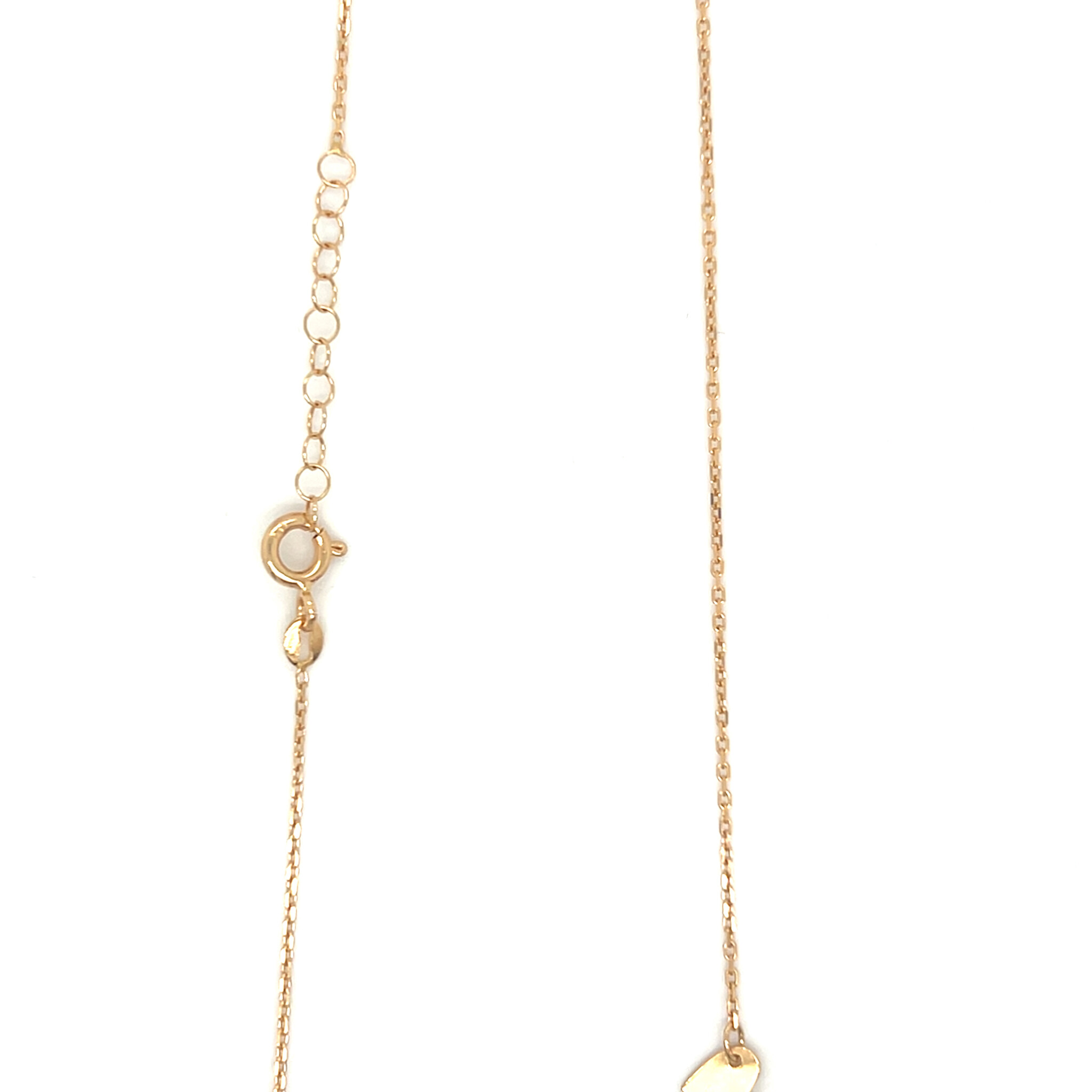 Ketting met ankerschakel en hart en parelmoer rosè goud-2