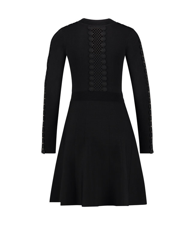 Simuleren knelpunt Milieuvriendelijk DYCHE - Zwarte korte jurk met lange mouw - SuperTrash