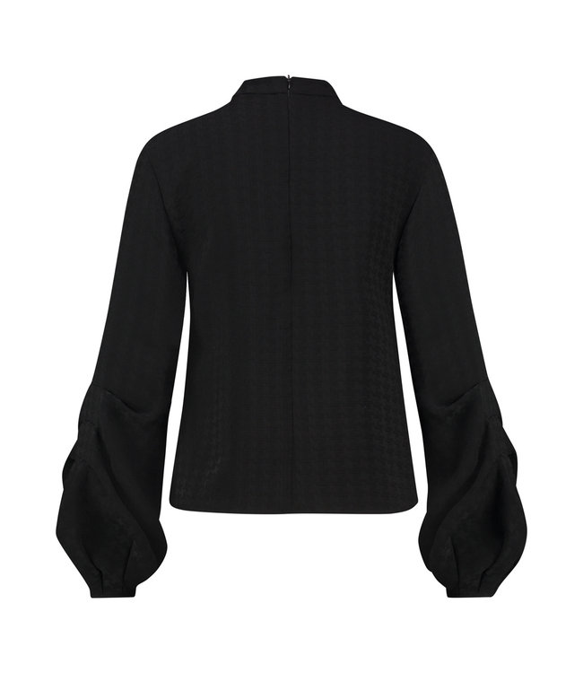 BISIA - Zwarte blouse met ballonmouwen