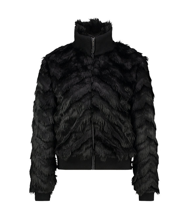 OSIA - Zwart faux fur kort jack
