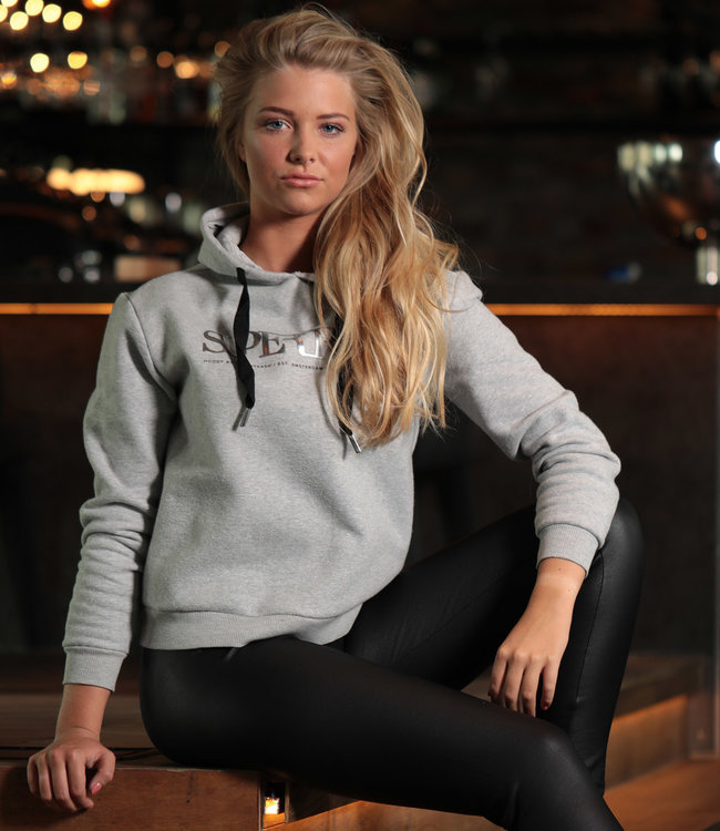 TOODY - Grijze hoodie met metallic logo
