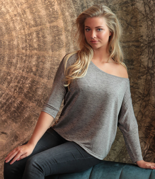 TODROS - Light Taupe dropped shoulder shirt