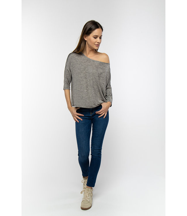 TODROS - Light Taupe dropped shoulder shirt