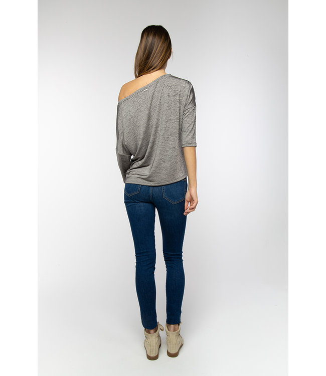 TODROS - Light Taupe dropped shoulder shirt