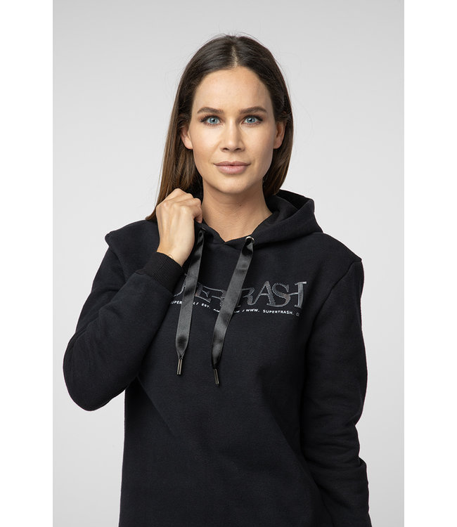 TOODY - Zwarte hoodie met metallic logo