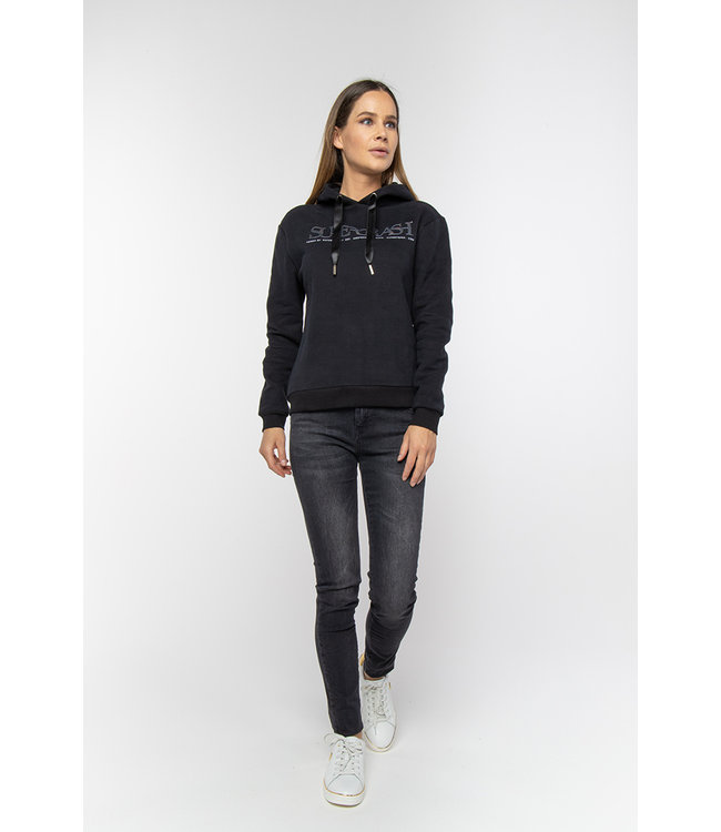 TOODY - Zwarte hoodie met metallic logo