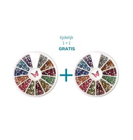 Strass steentjes wiel 1+1 GRATIS
