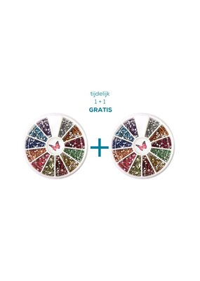Strass steentjes wiel 1+1 GRATIS