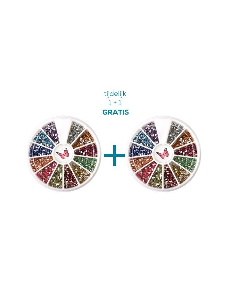 Strass steentjes wiel 1+1 GRATIS