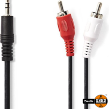 Stereo-Audiokabel 3,5 mm Male | 2x RCA Male | Vernikkeld | 1.50 m | Rond | Zwart | Label