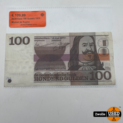 Nederland 100 Gulden 1970 Michiel de Ruyter