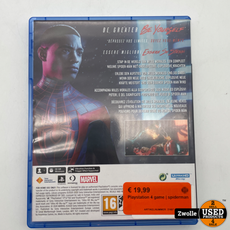 Playstation 4 game | spiderman