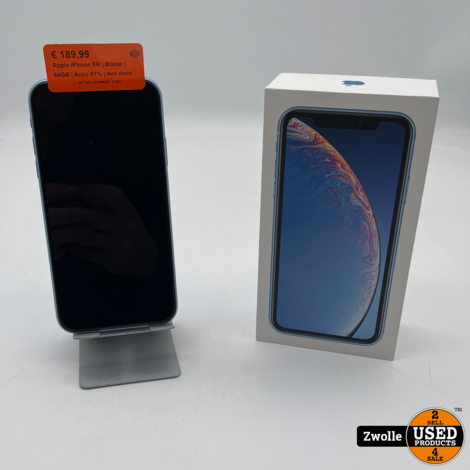 Apple iPhone XR | Blauw | 64GB | Accu 81% | met doos