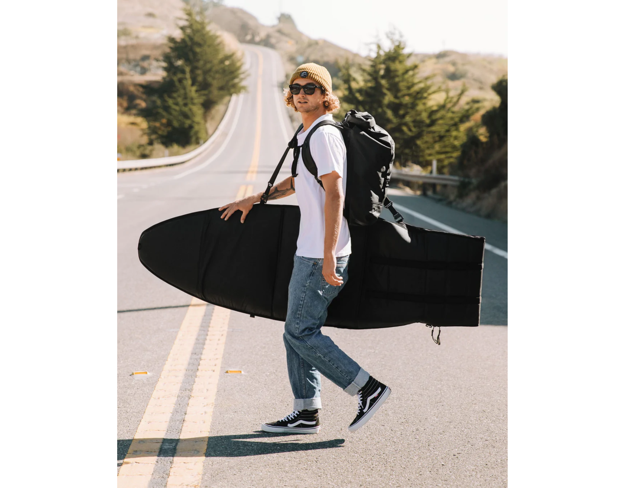 DB Journey The Djärv Single Surfboard Bag Black Out Behind the Pines