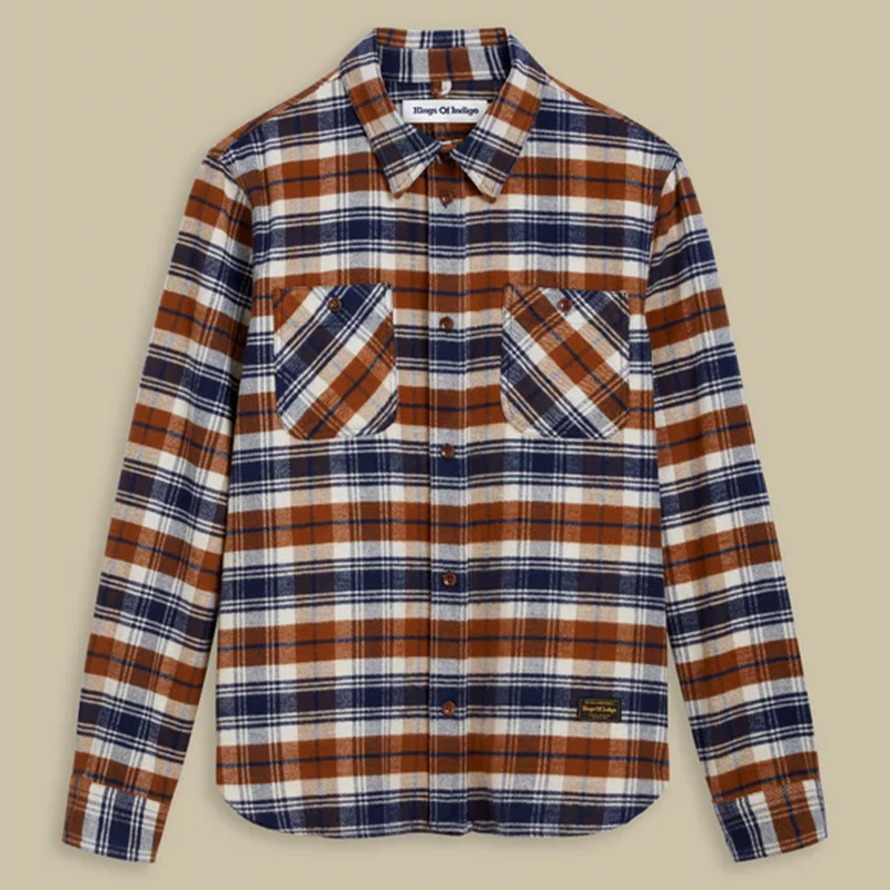 Kings Of Indigo Juntoku Cinnamon Brushed Check | Behind The Pines ...