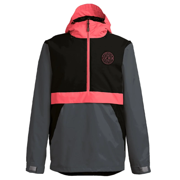 Trenchover Jacket Black Hot Coral Behind the Pines