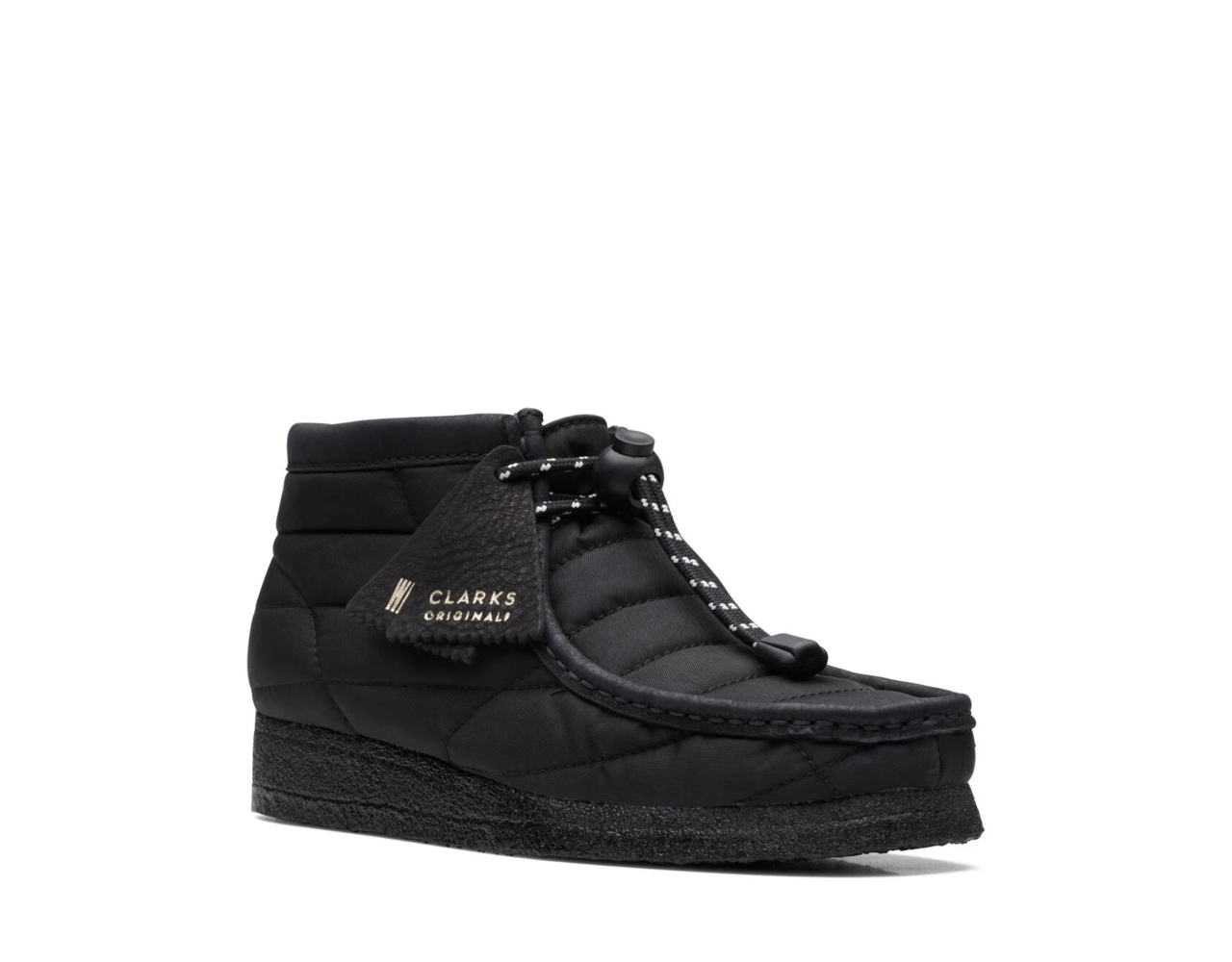 Clarks Originals Wallabee Boot Black Quilted Behind the Pines