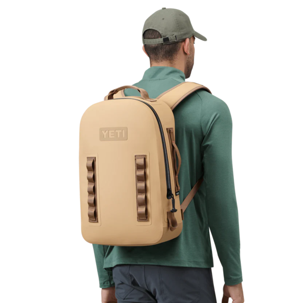 Yeti Panga Submersible Backpack 28L Tan Behind the Pines