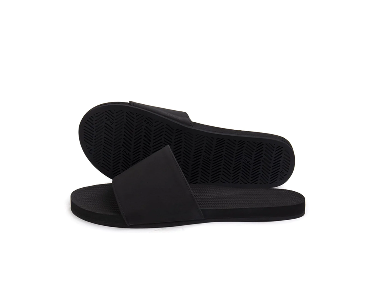 Indosole Women's Slide ESSNTLS Black Behind the Pines