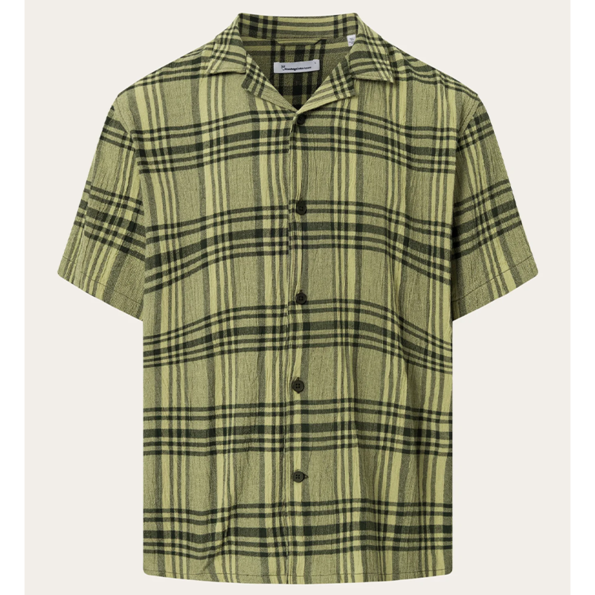Knowledge Cotton Apparel Knowledge Cotton Apparel Boxed Fit SS Checkered Light Shirt Green Knowledge Cotton Apparel Knowledge Cotton Apparel Boxed Fit SS Checkered Light Shirt Green