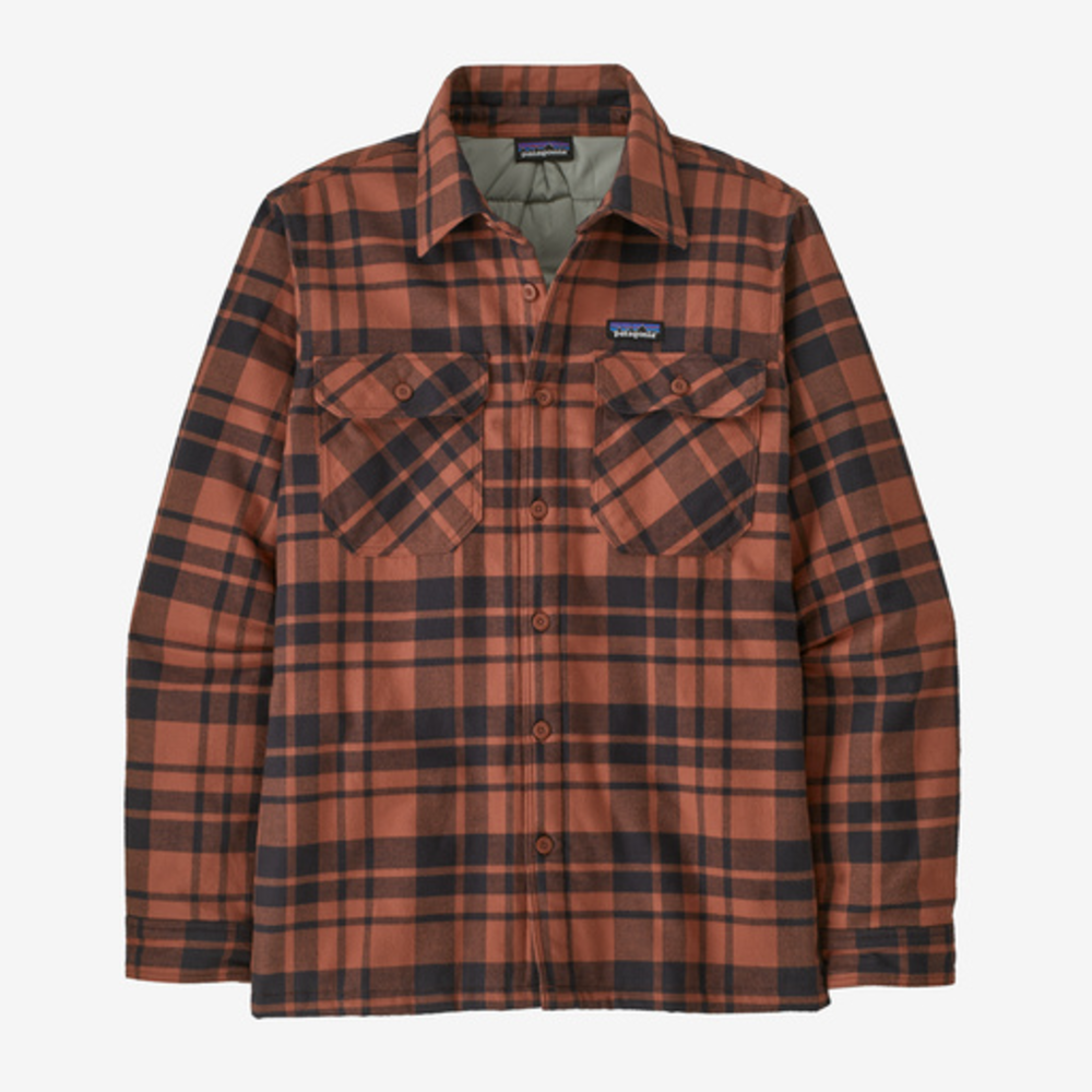 Patagonia Mens Insulated Organic MW Fjord Flannel Ice Caps Burl