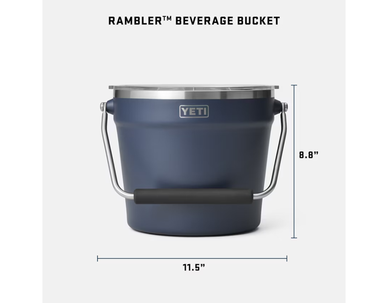 Yeti Rambler Beverage Bucket White Behind the Pines