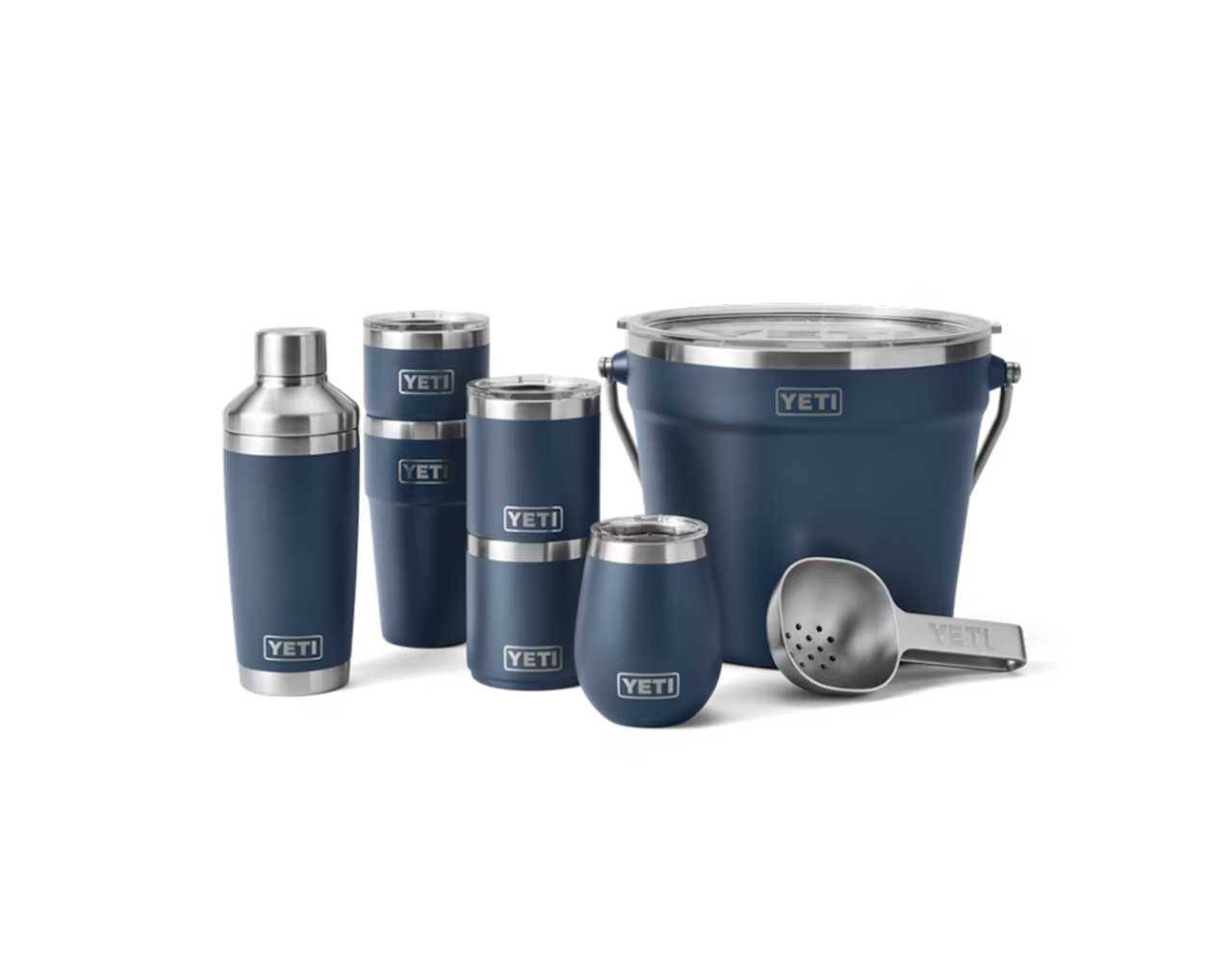 Yeti Rambler Beverage Bucket White Behind the Pines