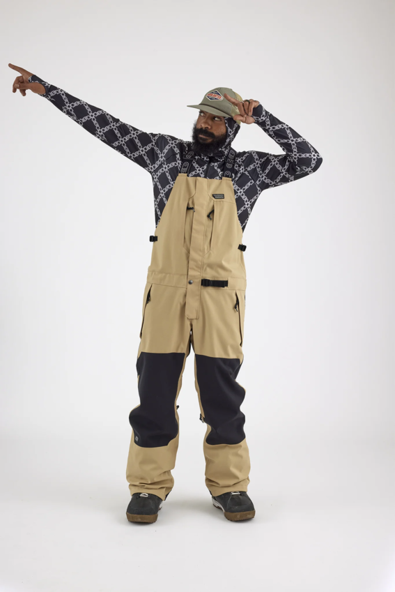 Airblaster Stretch Krill Bib Tan | Behind The Pines - Behind the Pines