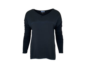 Basic v Neck Black Belob stories Cropped Pullover Champagne Belob stories